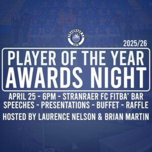 Stranraer FC End of Season Awards Night 2025/26